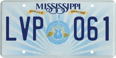 MS license plate LVP061
