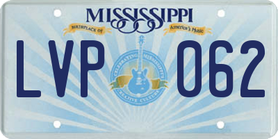 MS license plate LVP062