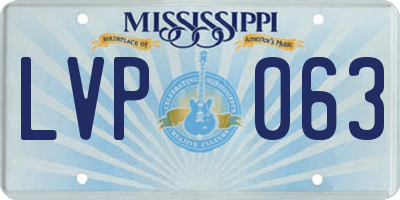 MS license plate LVP063