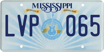 MS license plate LVP065