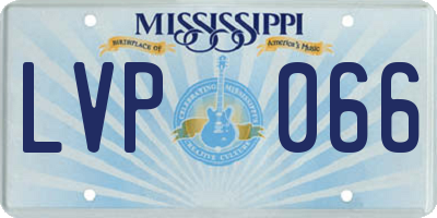 MS license plate LVP066
