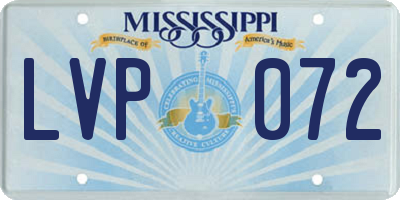 MS license plate LVP072