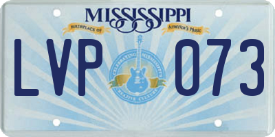 MS license plate LVP073