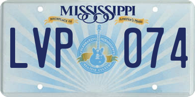 MS license plate LVP074
