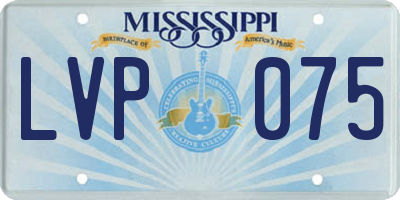 MS license plate LVP075