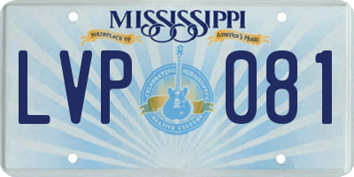 MS license plate LVP081