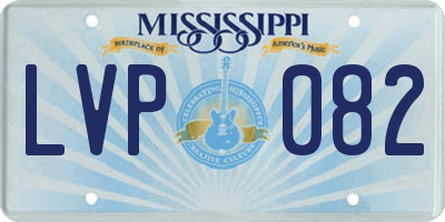 MS license plate LVP082