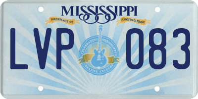 MS license plate LVP083