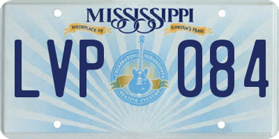MS license plate LVP084
