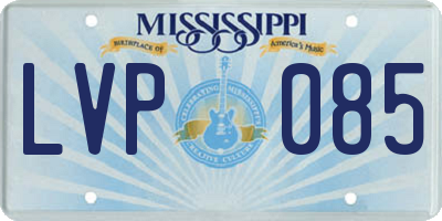 MS license plate LVP085
