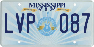 MS license plate LVP087