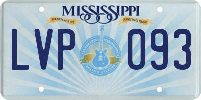 MS license plate LVP093