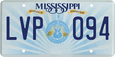 MS license plate LVP094