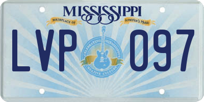 MS license plate LVP097