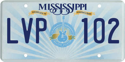 MS license plate LVP102