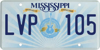 MS license plate LVP105