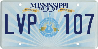 MS license plate LVP107