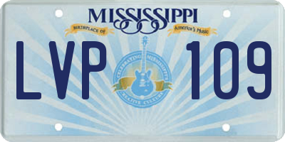 MS license plate LVP109