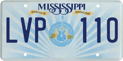 MS license plate LVP110