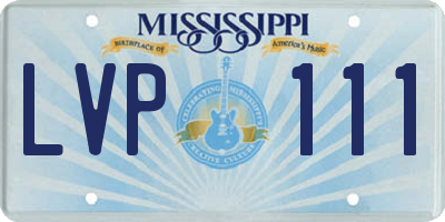 MS license plate LVP111