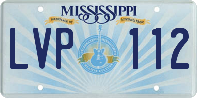MS license plate LVP112