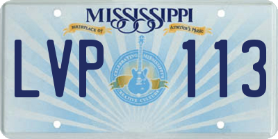 MS license plate LVP113
