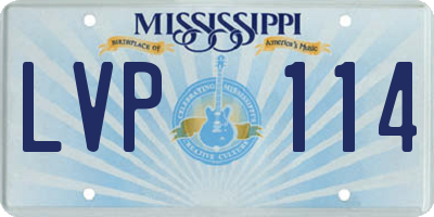 MS license plate LVP114