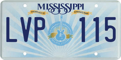 MS license plate LVP115