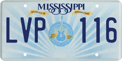 MS license plate LVP116