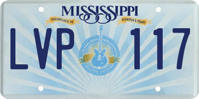 MS license plate LVP117