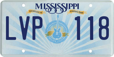 MS license plate LVP118