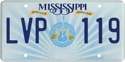 MS license plate LVP119