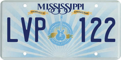 MS license plate LVP122