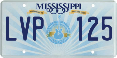 MS license plate LVP125