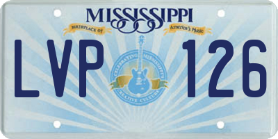 MS license plate LVP126