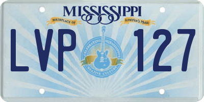 MS license plate LVP127