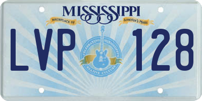 MS license plate LVP128