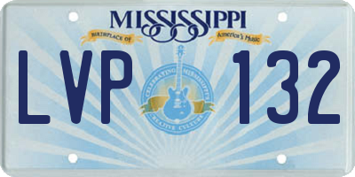MS license plate LVP132