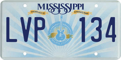 MS license plate LVP134