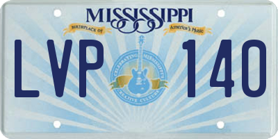 MS license plate LVP140