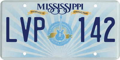 MS license plate LVP142