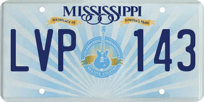 MS license plate LVP143