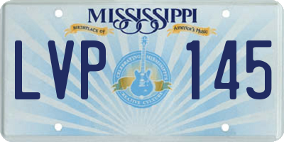 MS license plate LVP145