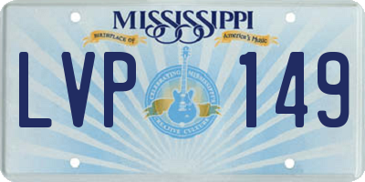 MS license plate LVP149