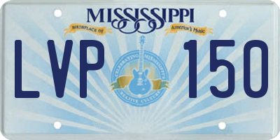 MS license plate LVP150