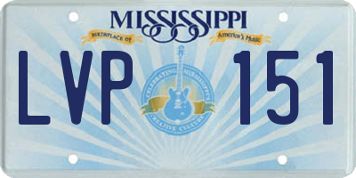 MS license plate LVP151