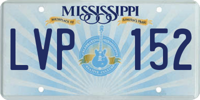 MS license plate LVP152