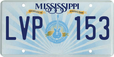 MS license plate LVP153