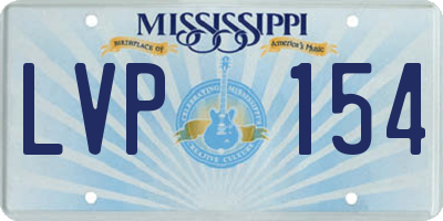 MS license plate LVP154
