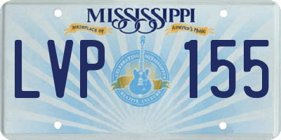MS license plate LVP155